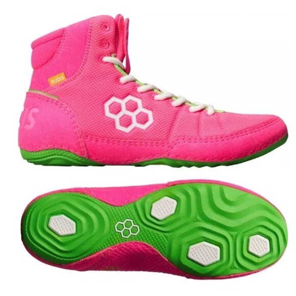 RUDIS Other - Rudis Colt 3.0 Wrestling Boxing Shoes Neon Pink Lime Green Mens Size 10.5